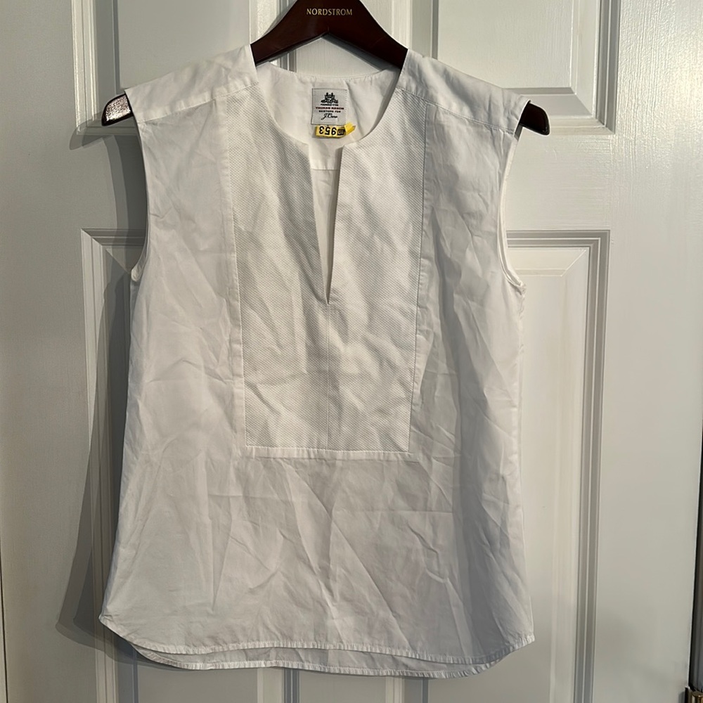 Thomas Mason X J.Crew Sleeveless white 100% cotton (Z)
